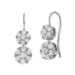 Drop Diamond Cluster Earrings Medium