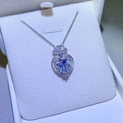 Eager Blue Heart 3 Carat Moissanite Necklace