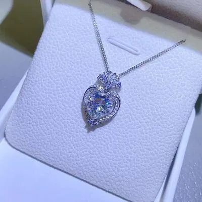 Eager Blue Heart 3 Carat Moissanite Necklace
