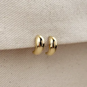 Earring 18k GF Curved Small Stud