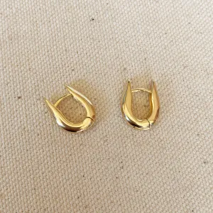 Earrings 18K GF U Shaped Hoop