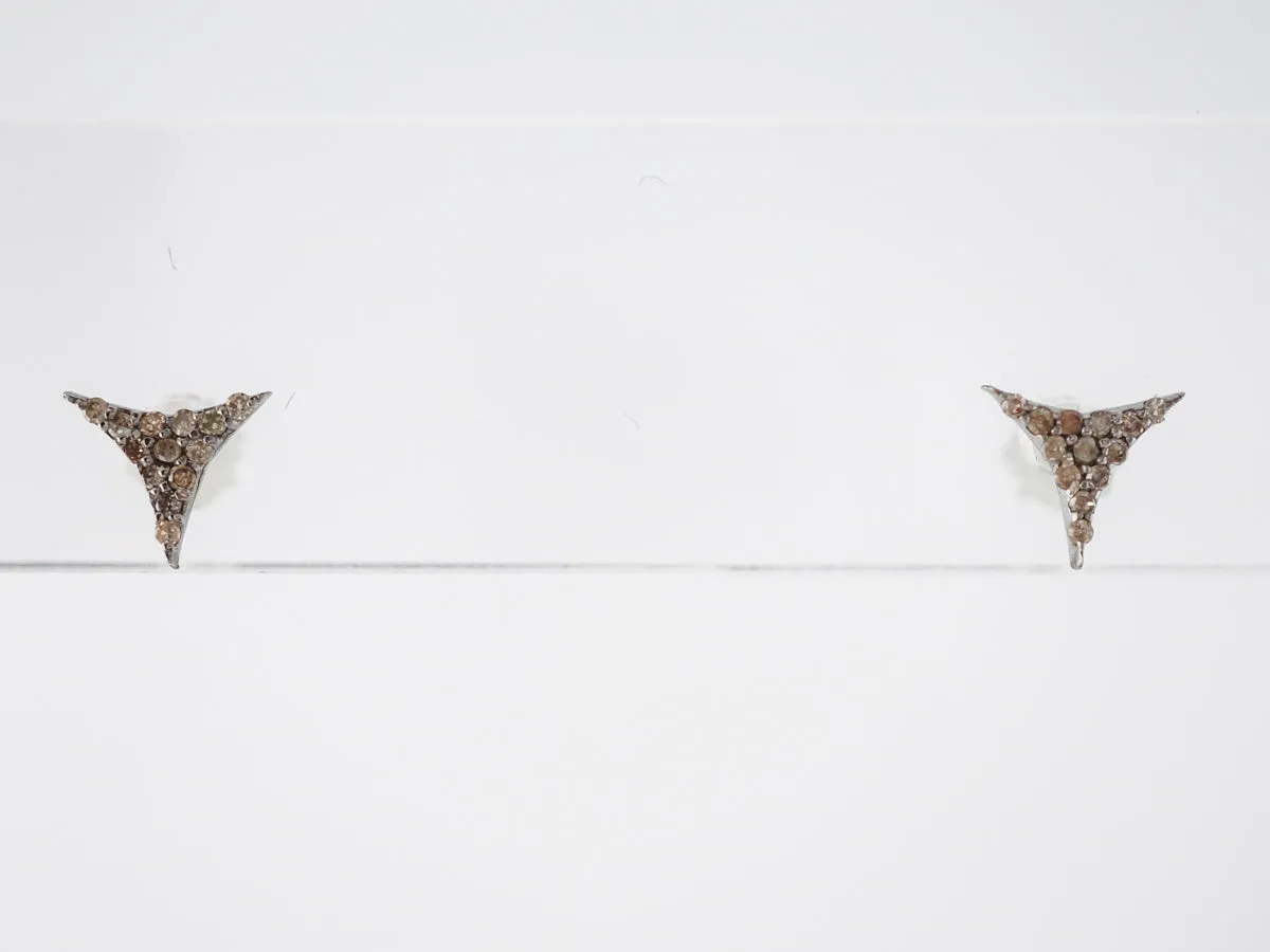 Earrings Modern .13 Round Brilliant Cut Diamonds in Sterling Silver