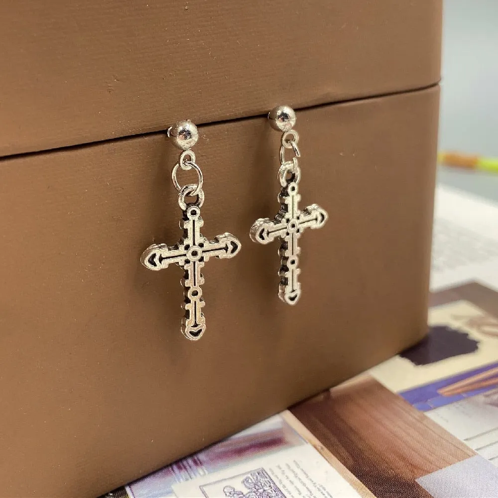earrings religious cross.pendant feather dangle jezus.cross earrings ✈️ free.shipping
