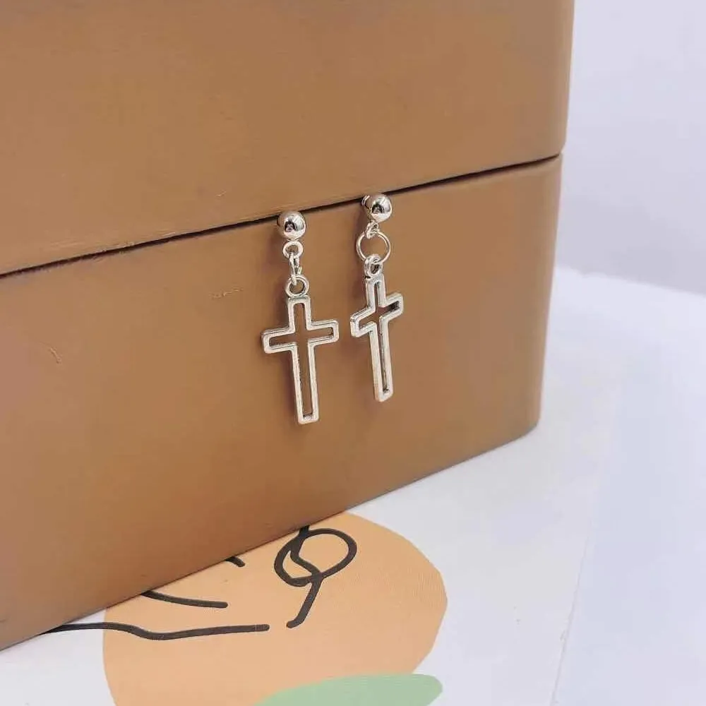 earrings religious cross.pendant feather dangle jezus.cross earrings ✈️ free.shipping