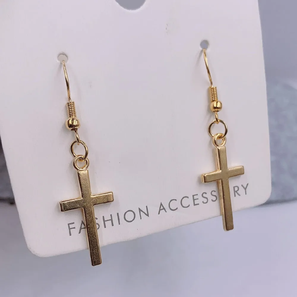 earrings religious cross.pendant feather dangle jezus.cross earrings ✈️ free.shipping