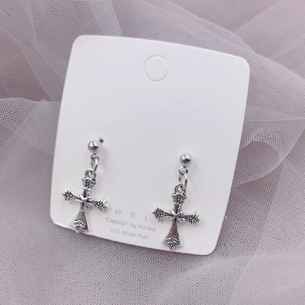 earrings religious cross.pendant feather dangle jezus.cross earrings ✈️ free.shipping