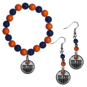 Edmonton Oilers® Fan Bead Earrings and Bracelet Set