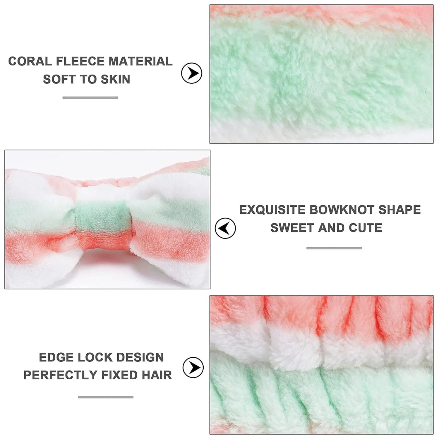 Elastic Hair Band Women Makeup Cosmetic Spa Hair Band Soft Coral Fleece Hair Band for Washing Face