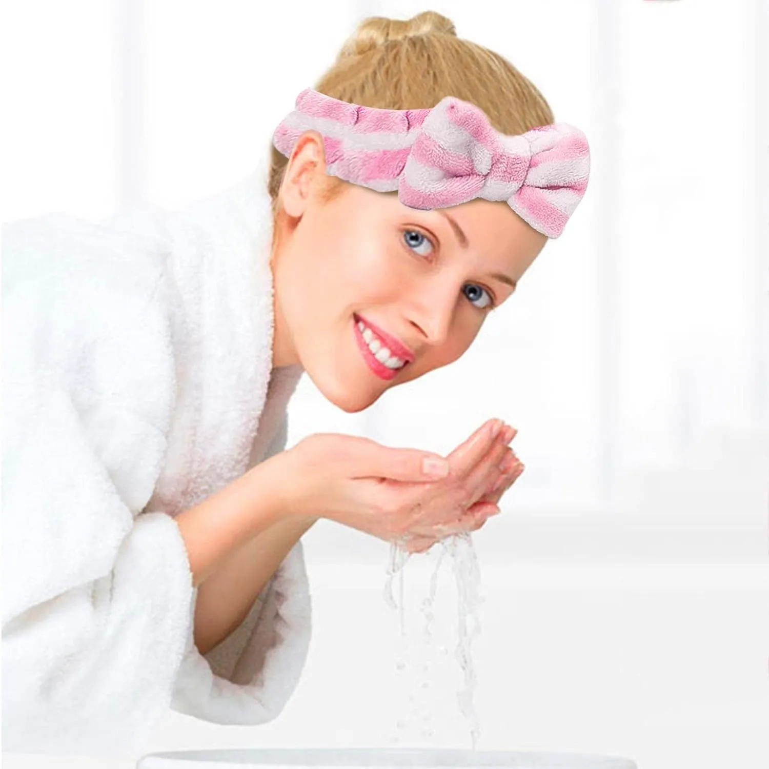 Elastic Hair Band Women Makeup Cosmetic Spa Hair Band Soft Coral Fleece Hair Band for Washing Face