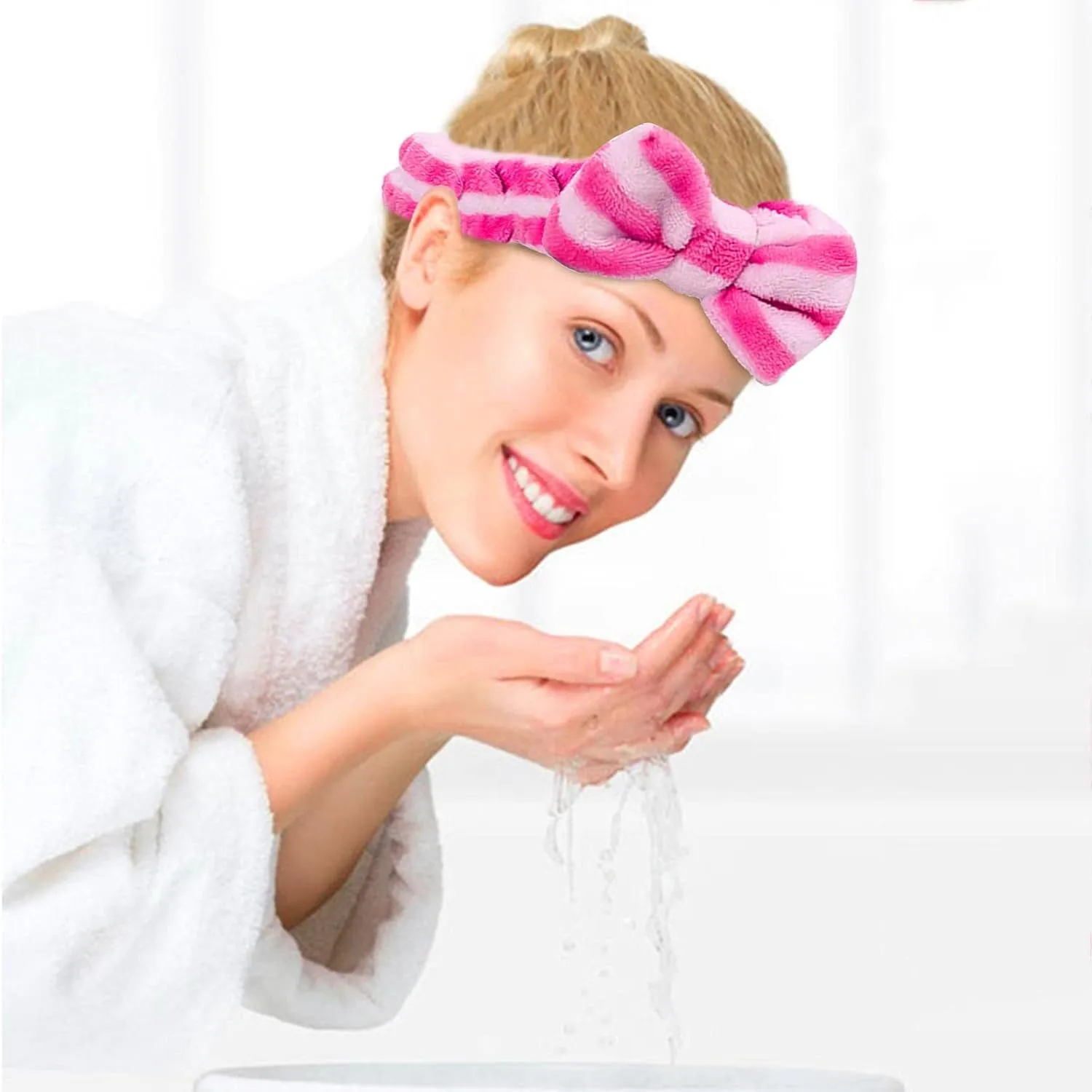 Elastic Hair Band Women Makeup Cosmetic Spa Hair Band Soft Coral Fleece Hair Band for Washing Face