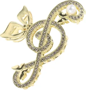Elegant Music Note Hair Claw Clip with Pearl Accents Decorative Hair Accessories for Women for Long Hair Effortless Grip for Everyday Use