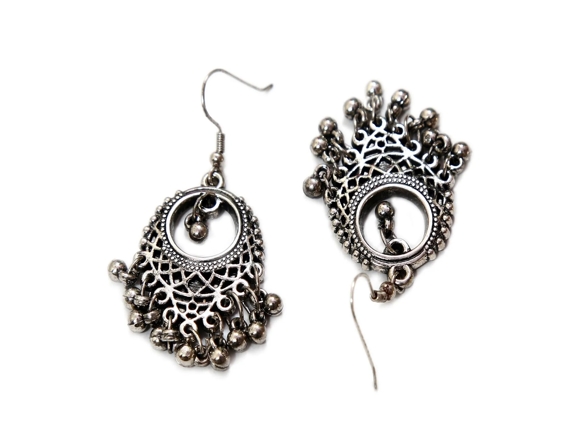 Elegant Oxidised Silver Necklace & Earring Set Below 500