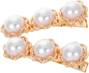 Elegant Pearl Duckbill Hair Clip Hair Accessories for Women Durable Hairpins with Sophisticated Design for Weddings Brides and Formal Events