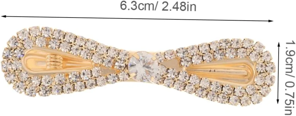 Elegant Rhinestone Duckbill Hair Clips for Women Fashionable Hair Accessories Versatile Bow Hairstyles