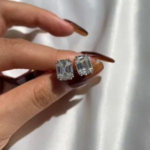 Emerald cut earrings