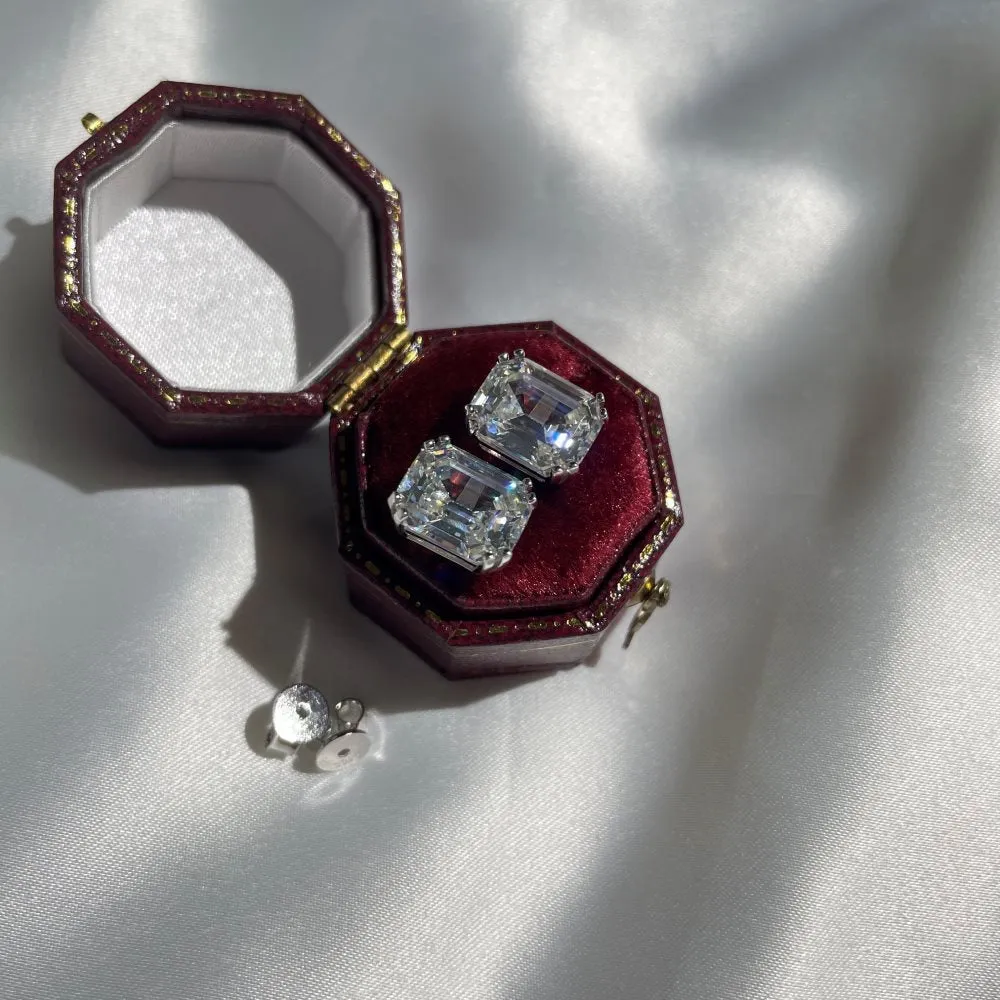 Emerald cut earrings