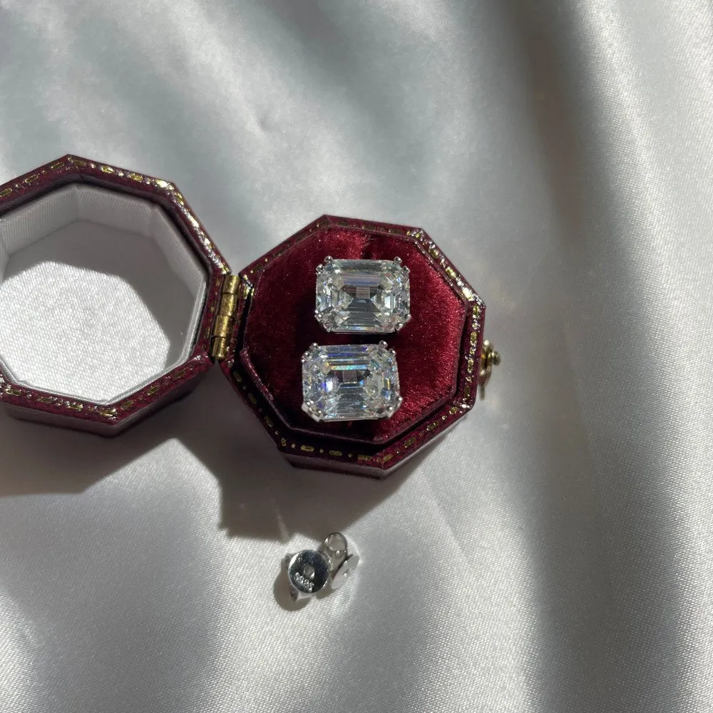 Emerald cut earrings
