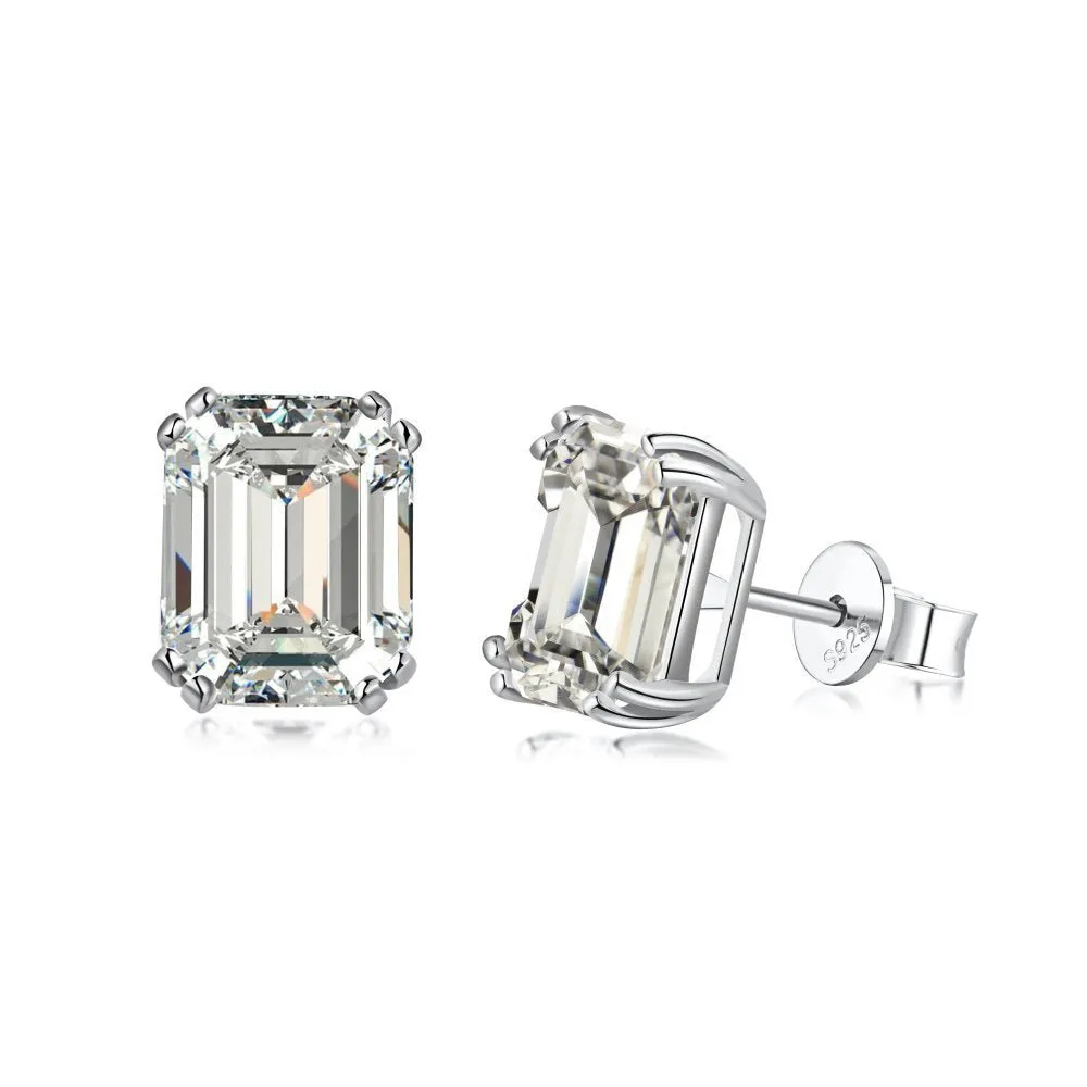 Emerald cut earrings