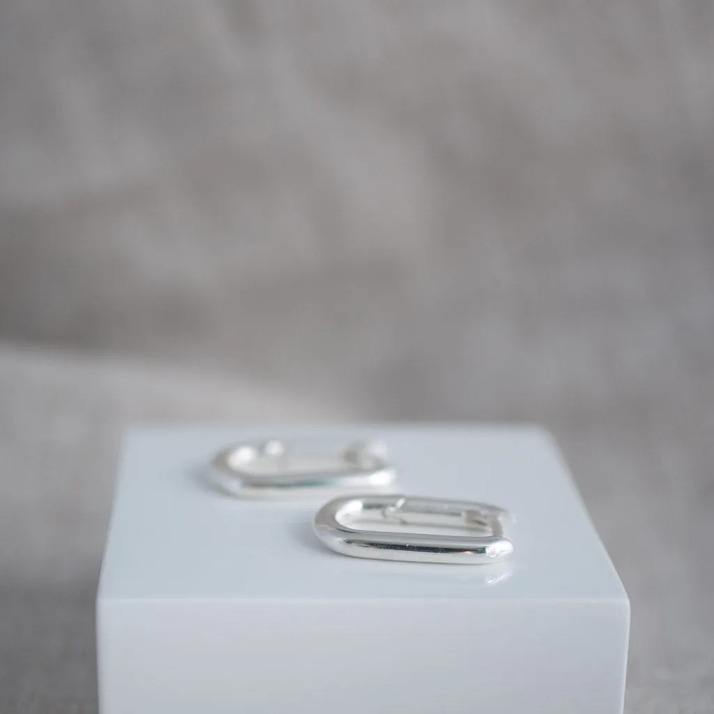 Emily Rectangular Huggie Earrings