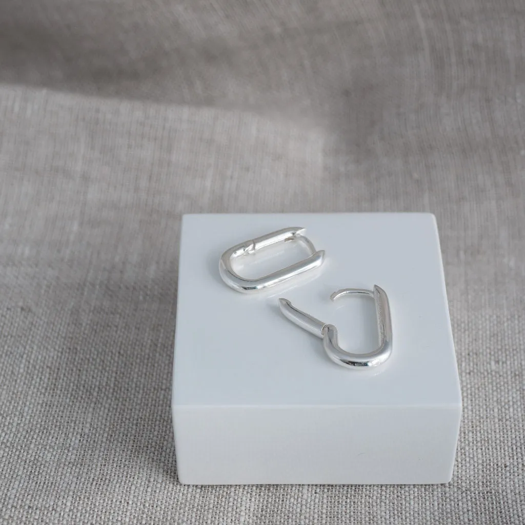 Emily Rectangular Huggie Earrings