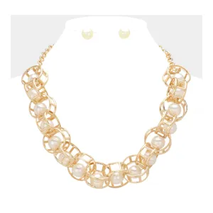 Encased Pearl Necklace Set