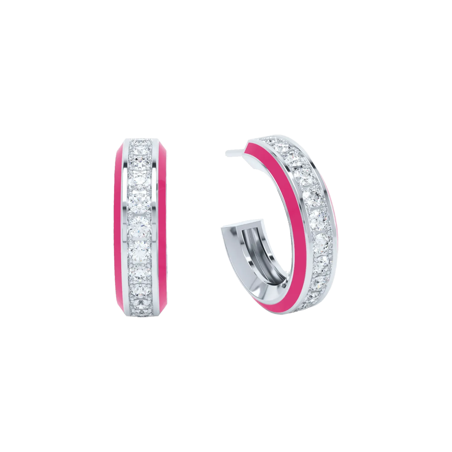 Eternity pink enamel hoops
