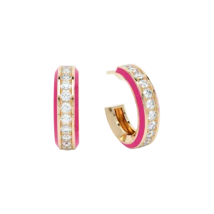 Eternity pink enamel hoops