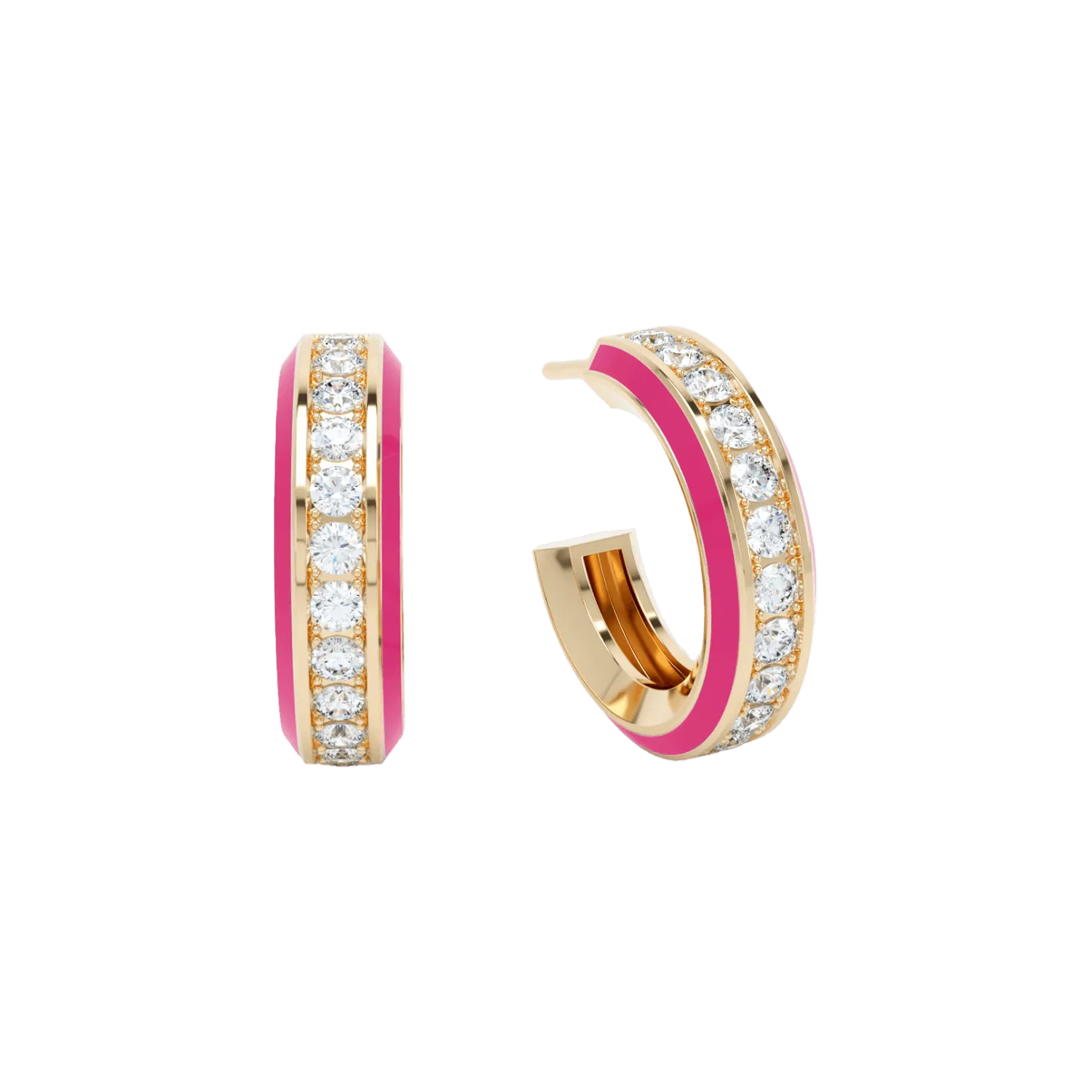Eternity pink enamel hoops