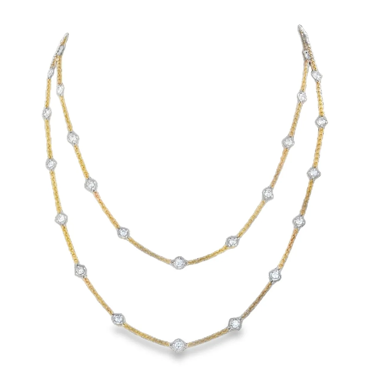 Exquisite Diamond Station-Style Necklace