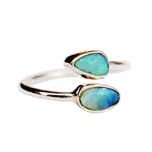 Exquisite Opal Ring For Women Stunnng Australian Opal Handmade Rings Adjustable Gemstone Ring Wedding Anniversary Gift Jewelry Blue Fire Opal Rings