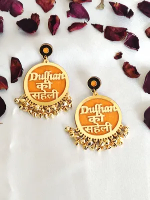 Exquisite Yellow Dulhan Ki Saheli Earrings for Fashionable Women and Girls