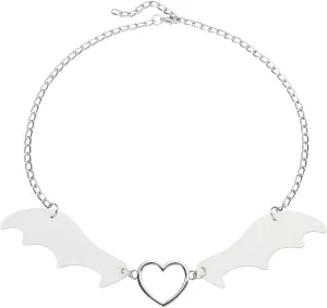 eYLun Women Leather Heart Choker Collar Necklaces Punk Collar Choker Goth Chain Choker Necklace