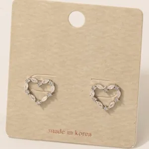 FABLE SILVER HEART STUD EARRINGS