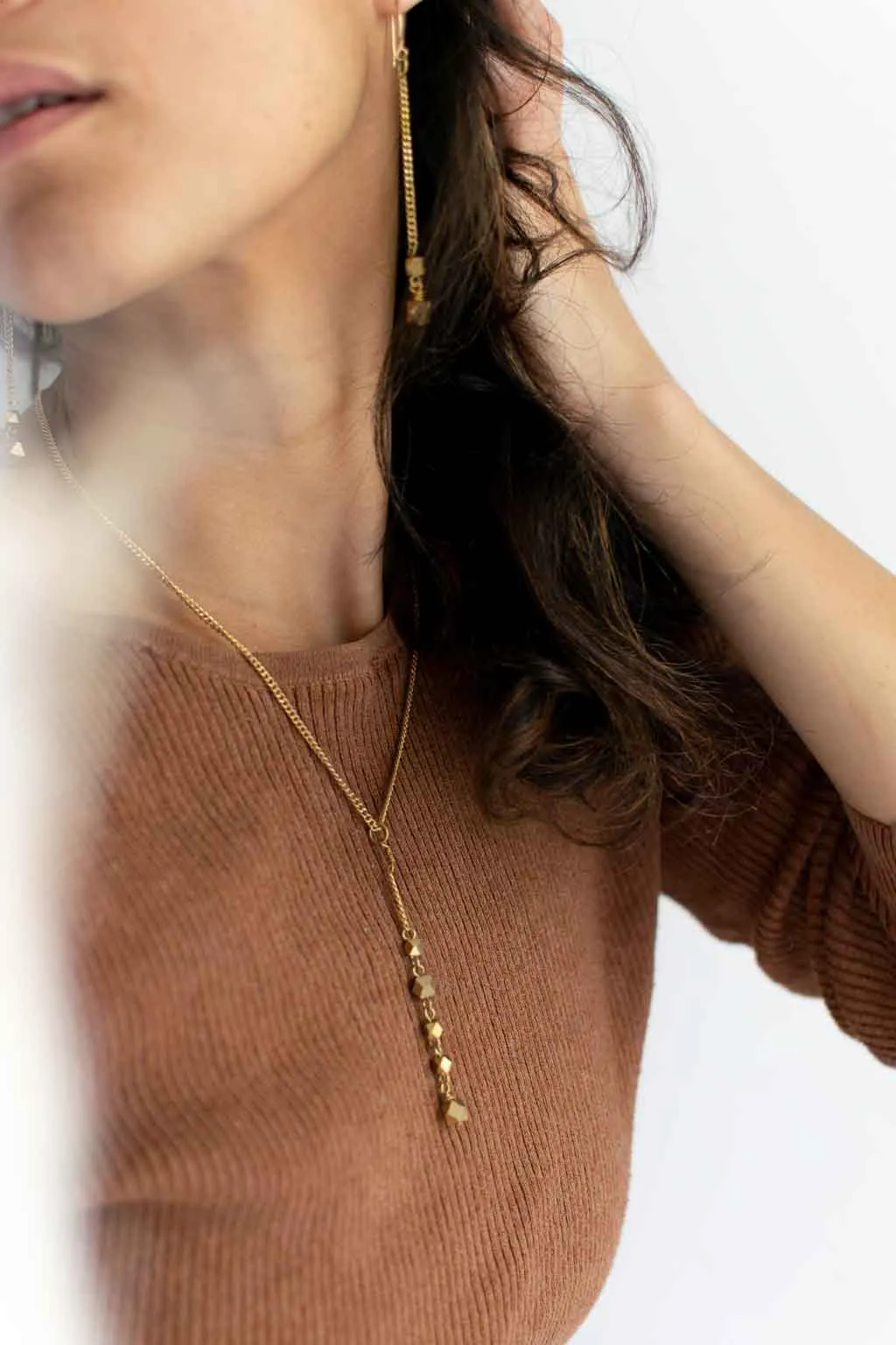 Faceted Lariat Necklace