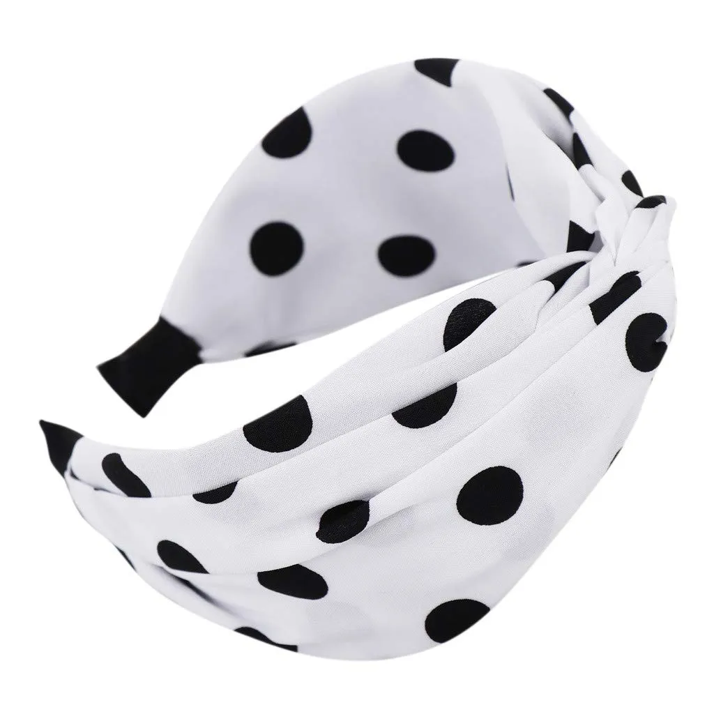 Fashion Headbands for Girls Women Knotted Headbands Non Slip Boho Hair Hoop Hair Accessories (White, One Size)