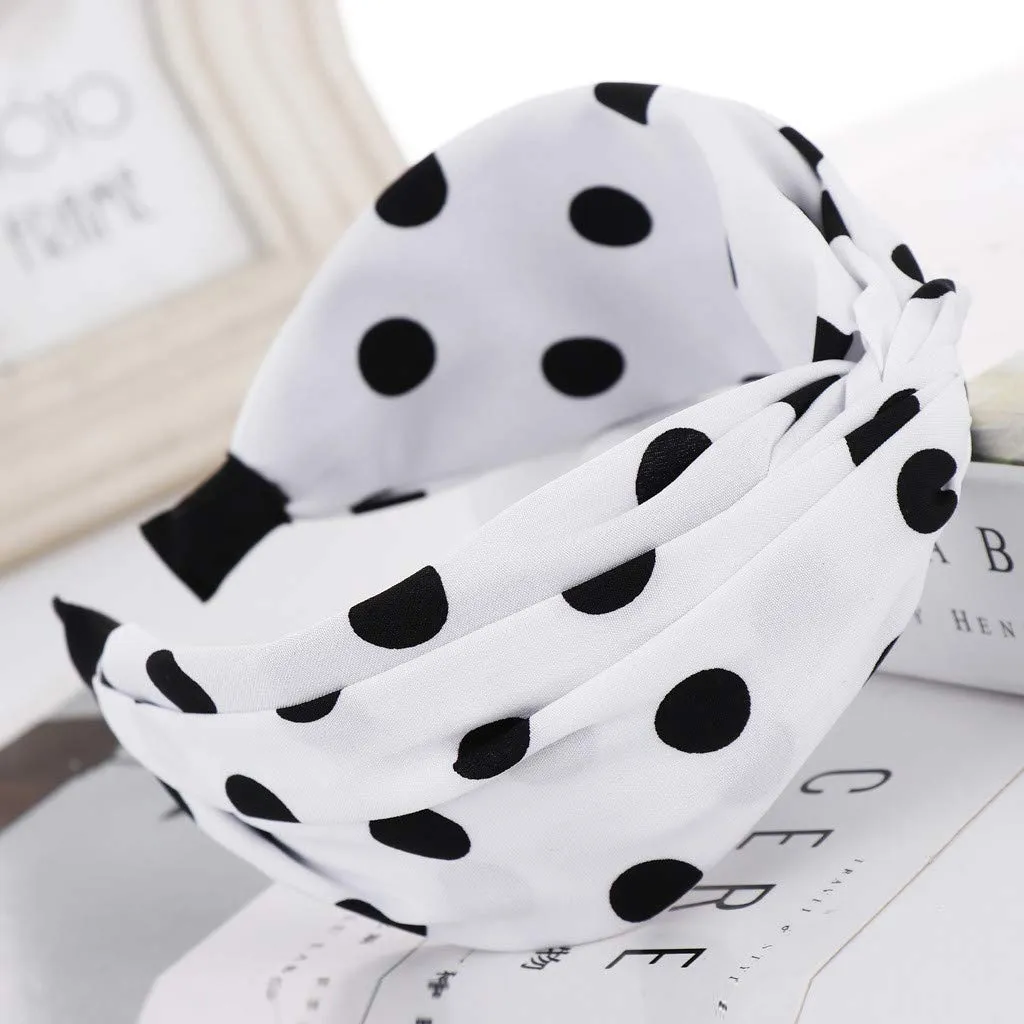 Fashion Headbands for Girls Women Knotted Headbands Non Slip Boho Hair Hoop Hair Accessories (White, One Size)