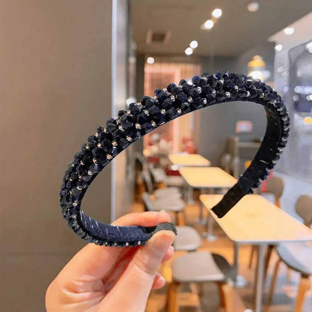 Fashionable Headbands for Women Pearls Knotted Head Bands Rhinestone Crystal Elastic hairbands Wedding Hair Accessories