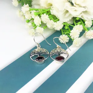 Fashionable Red Ruby Earrings Made of Brass Silver Polished Danglers