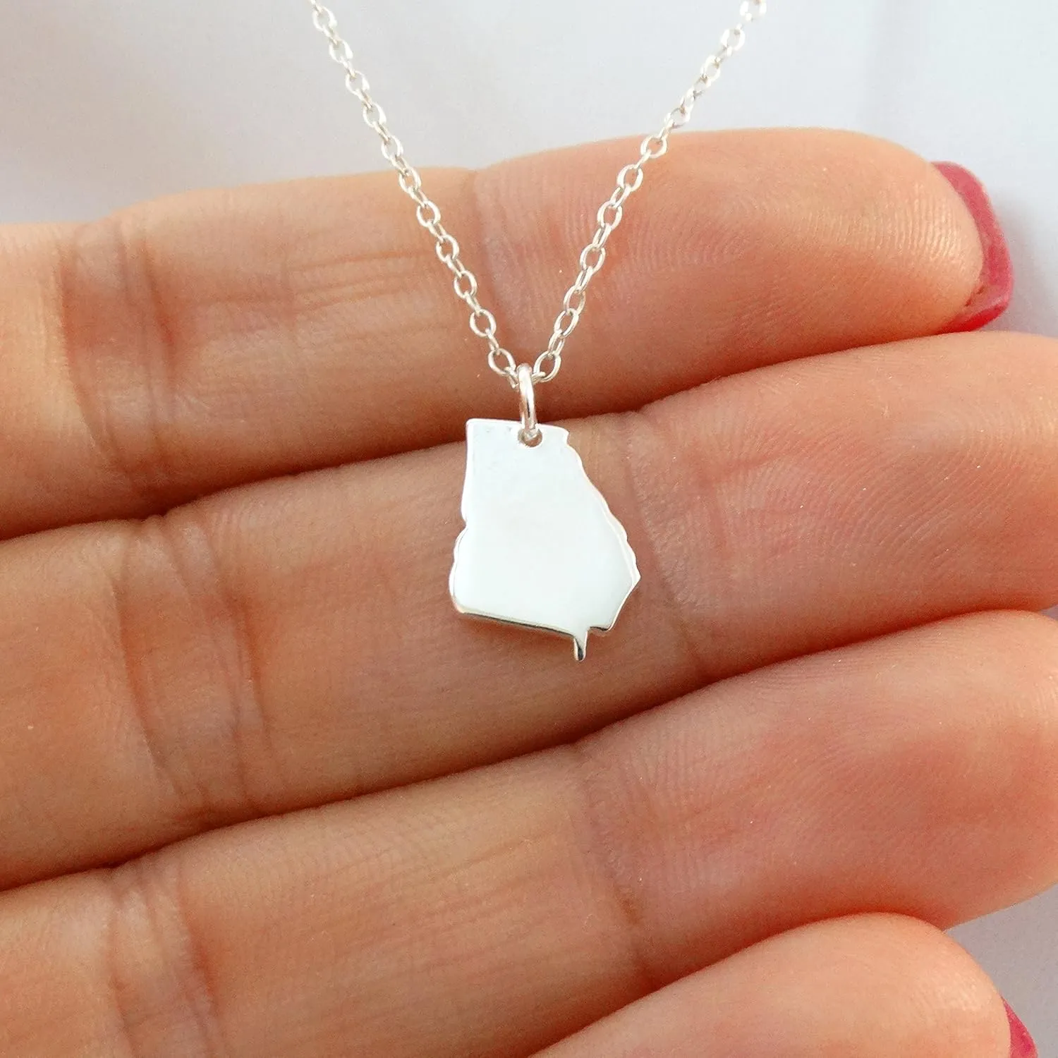 FashionJunkie4Life 925 Sterling Silver US States Pendant Necklaces
