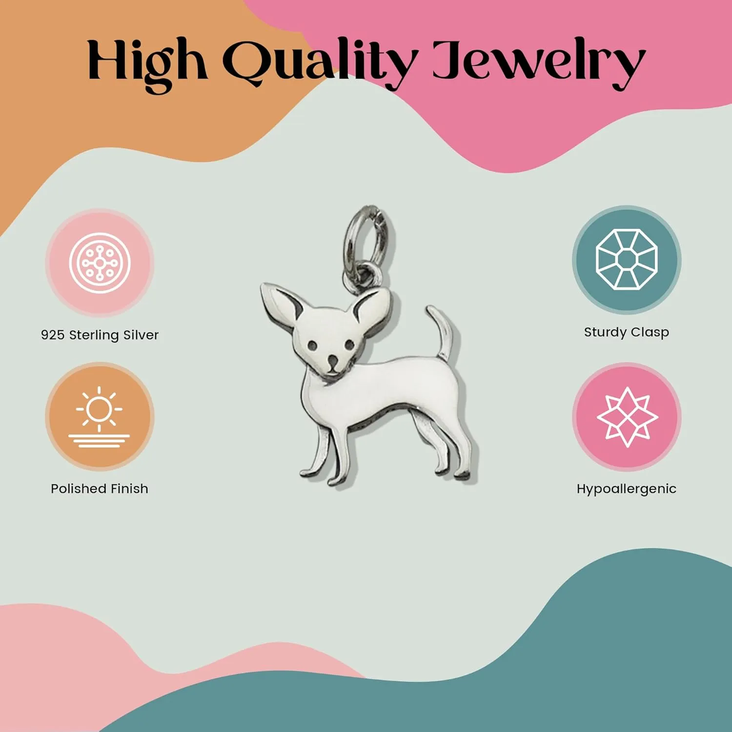 FashionJunkie4Life Sterling Silver 3D Dog Breed Necklaces