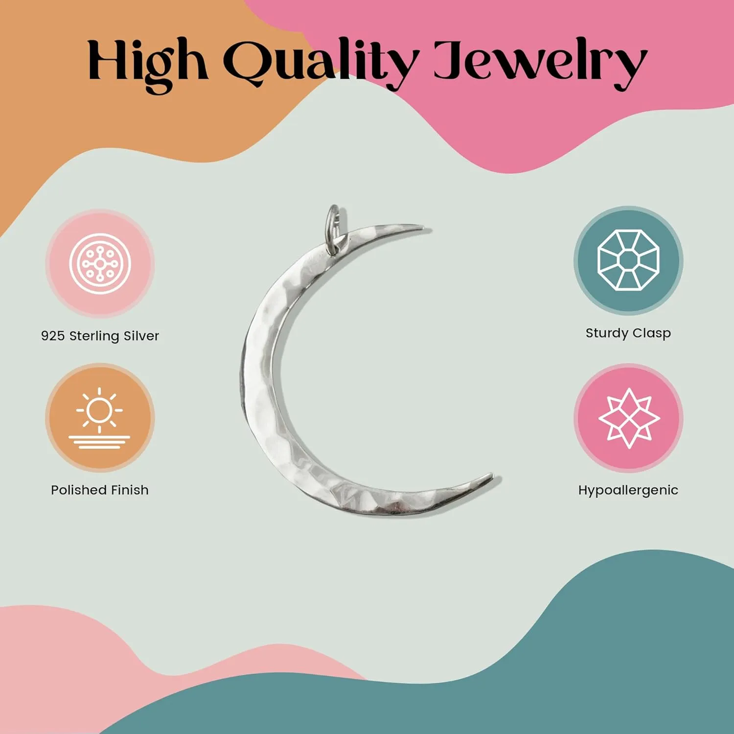 FashionJunkie4Life Sterling Silver Moon Necklaces for Women