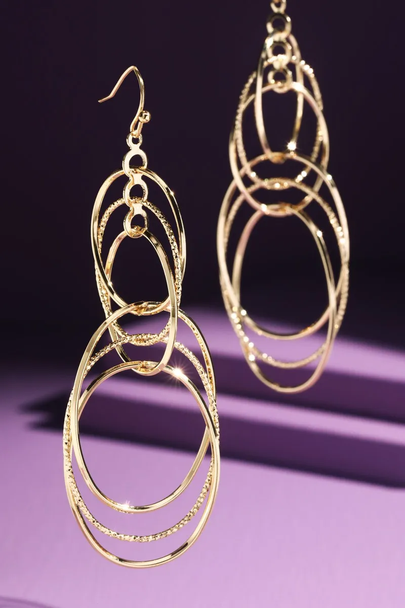 Fauceted Gold Hoop Earring *
