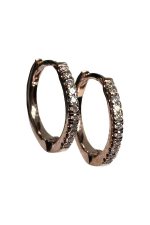 FC Creations Earrings 14K Gold Diamond Huggies | Rose Gold 0.10 Carats