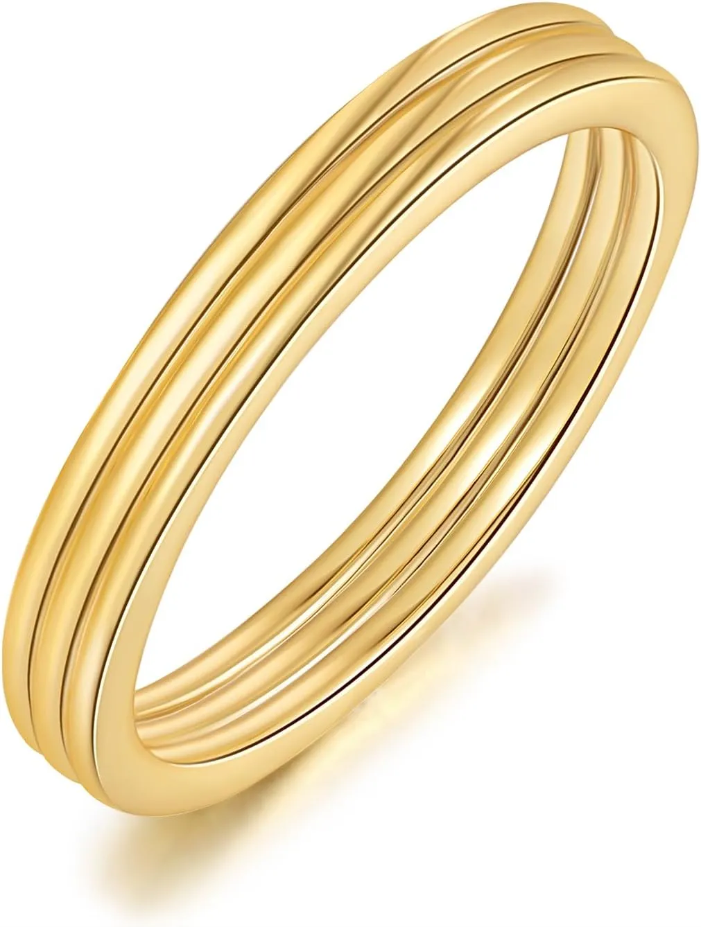 FENIMI 14K Gold Rings for Women Chunky Rings Jewelry Woman Classic Silhouette Unique Flavour Non Tarnish Gold Band Available Sizes 5-9