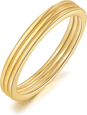 FENIMI 14K Gold Rings for Women Chunky Rings Jewelry Woman Classic Silhouette Unique Flavour Non Tarnish Gold Band Available Sizes 5-9