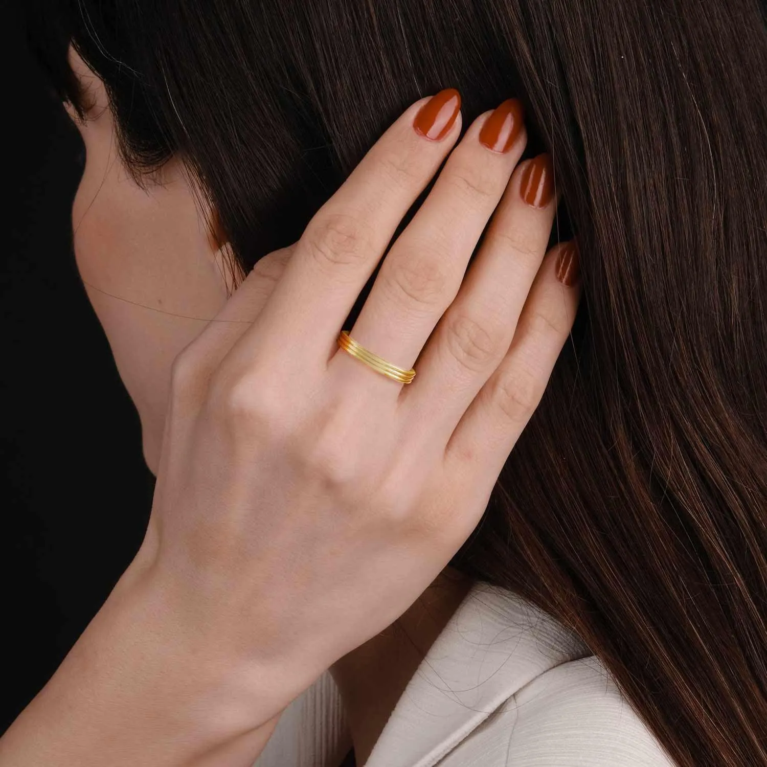 FENIMI 14K Gold Rings for Women Chunky Rings Jewelry Woman Classic Silhouette Unique Flavour Non Tarnish Gold Band Available Sizes 5-9