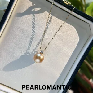 [Fine Jewelry] 18k Gold South Sea Pearl & Diamond Pendants w/ 18k Gold Chain