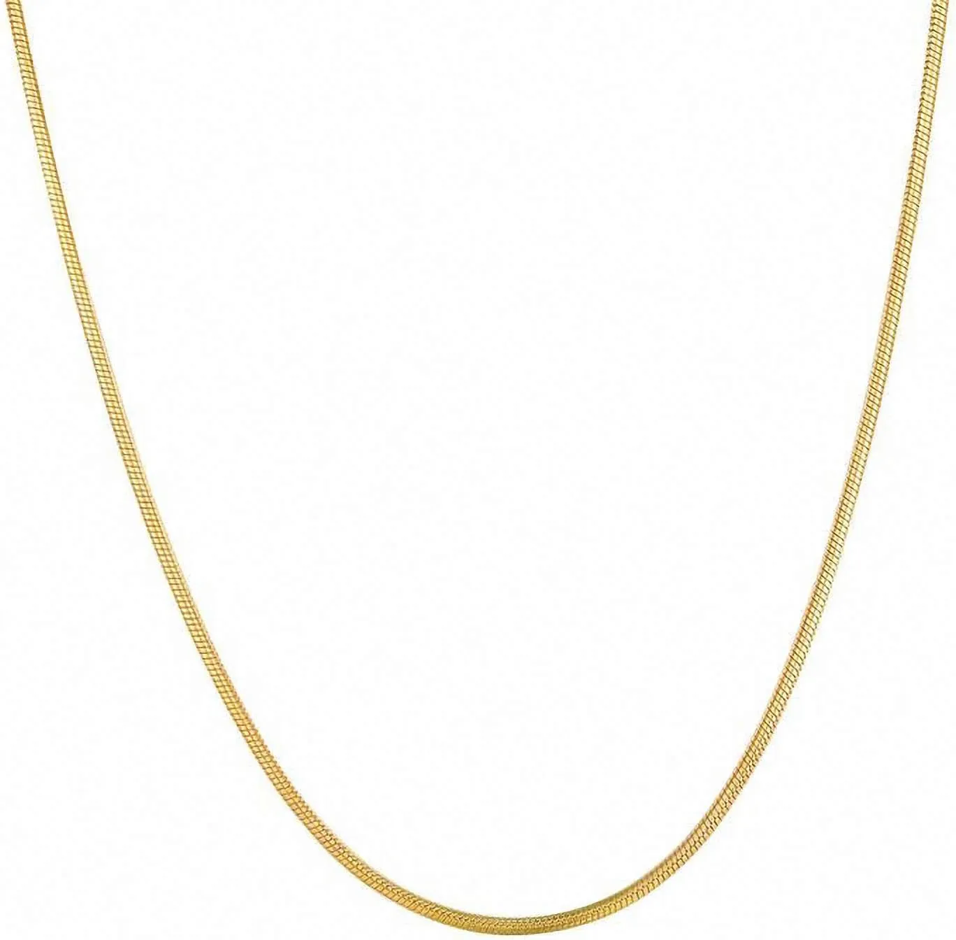 Fiusem Gold Plated Necklace for Women, 14K Gold Plated Herringbone Chain Necklaces, Snake Choker Chain for Women