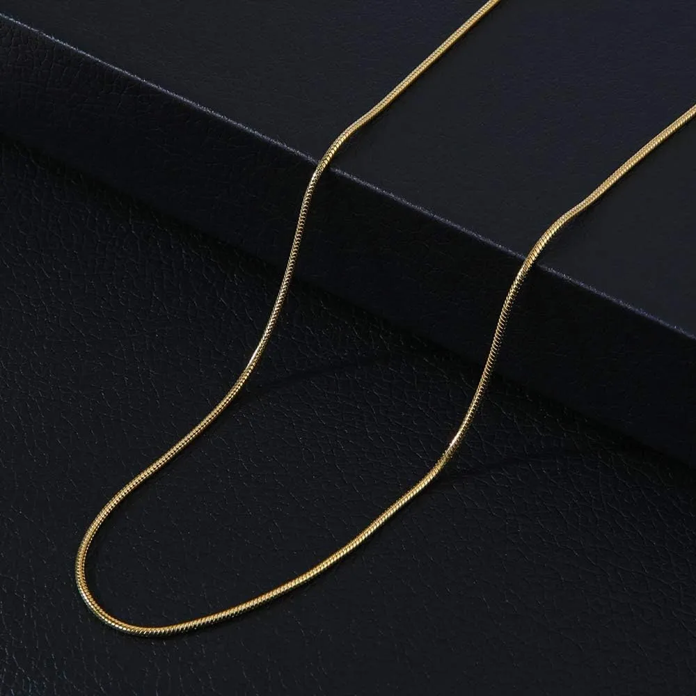 Fiusem Gold Plated Necklace for Women, 14K Gold Plated Herringbone Chain Necklaces, Snake Choker Chain for Women