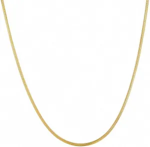 Fiusem Gold Plated Necklace for Women, 14K Gold Plated Herringbone Chain Necklaces, Snake Choker Chain for Women